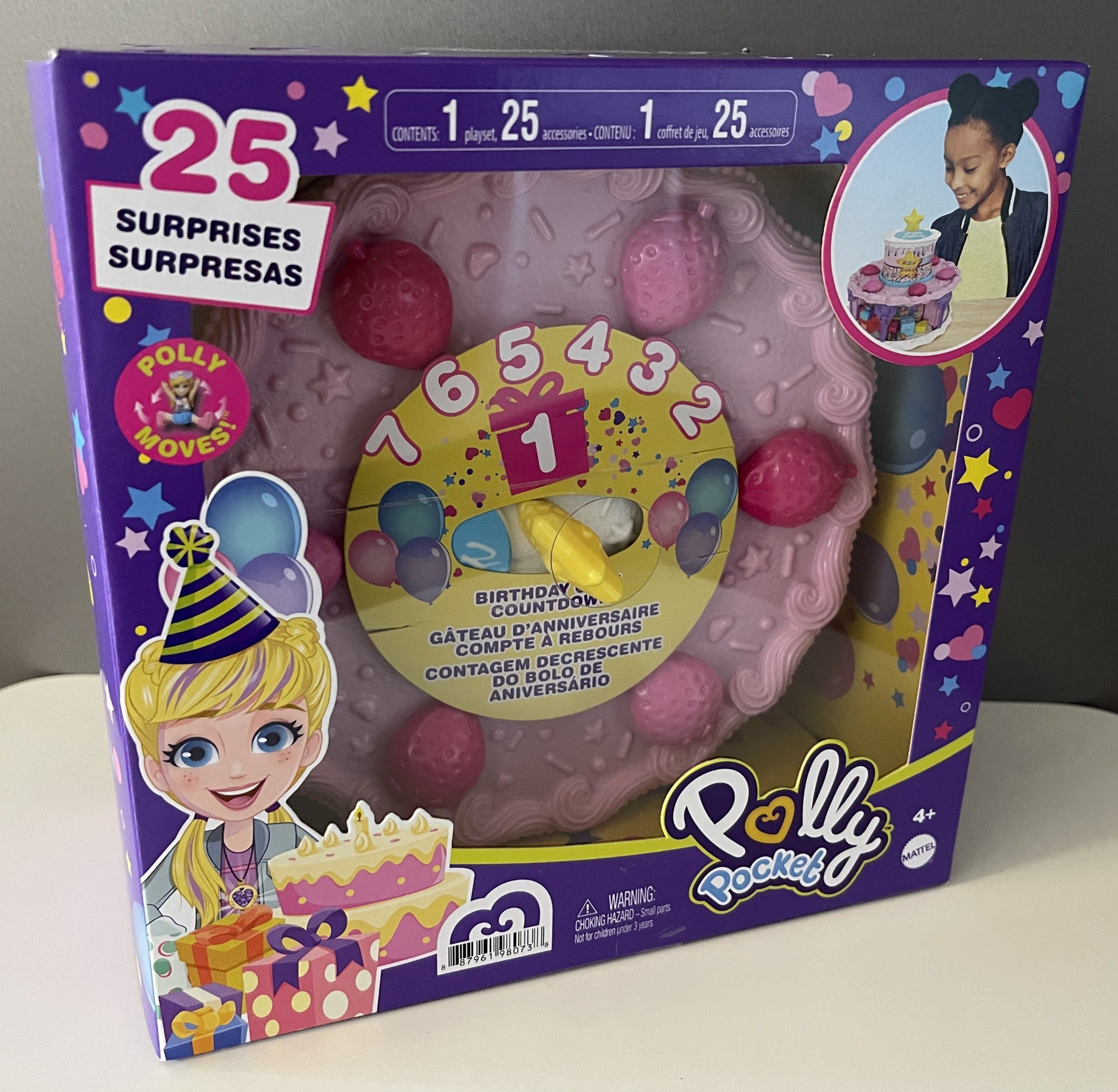 Playset - Polly Pocket - Bolo de Aniversário com Surpresas