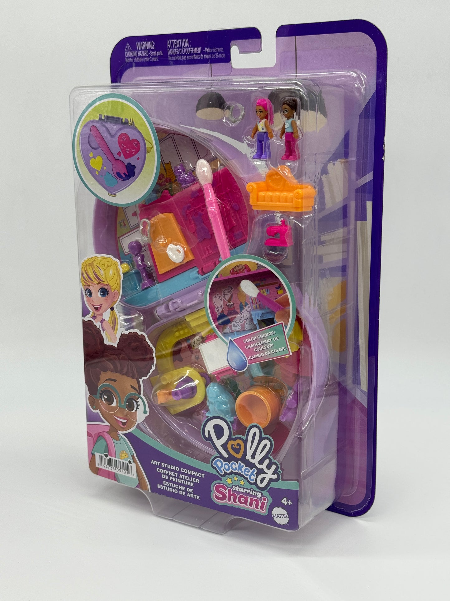 Polly Pocket "Kunstatelier Schatulle" Starring Shani mit 12 Pop & Swap Teilen (2021)