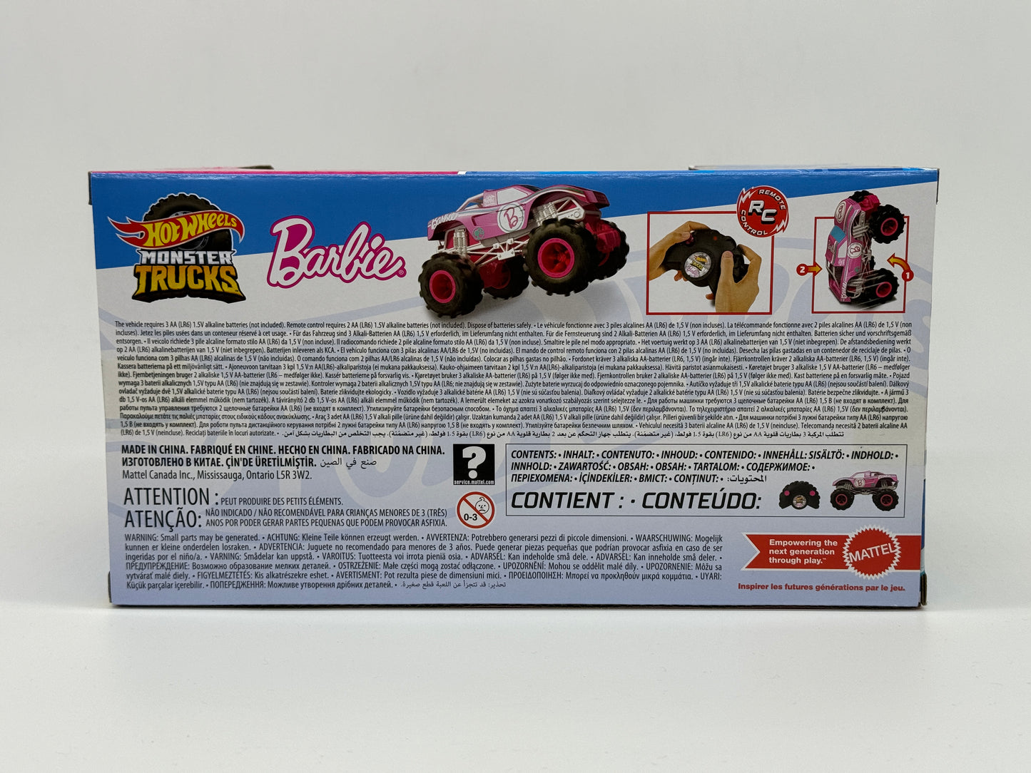 Hot Wheels Monster Trucks "Barbie RC Remote Control" Terrain Action Tires (Mattel)