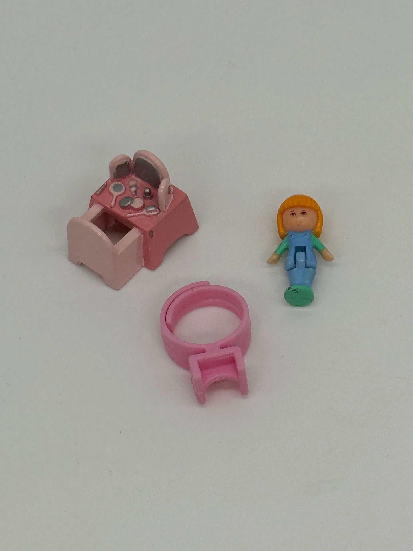 Polly Pocket "Ring Schminktisch" Vintage Figur Bluebird (1989)