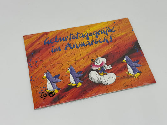 Diddl Postkarten Puzzle "Geburtstagsgrüße im Anmarsch" Puzzlekarte DIN A6 versiegelt (Depesche)