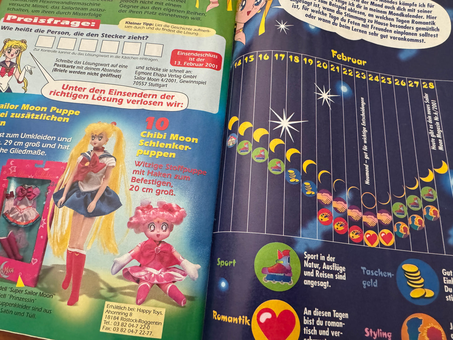 Sailor Moon Comic "Ausgabe Nr. 4 / 2001 Einzelheft" Vintage Egmont Ehapa Verlag