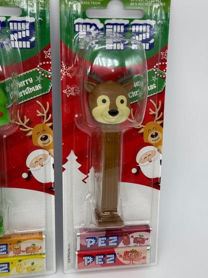 5x PEZ Merry Christmas "Weihnachtsmann, Schneemann, Baum, Rentier, Nussknacker"