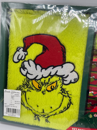 The Grinch "Grinch Schreibset" Notizbuch und Stift in Grinch Plüsch (2024)