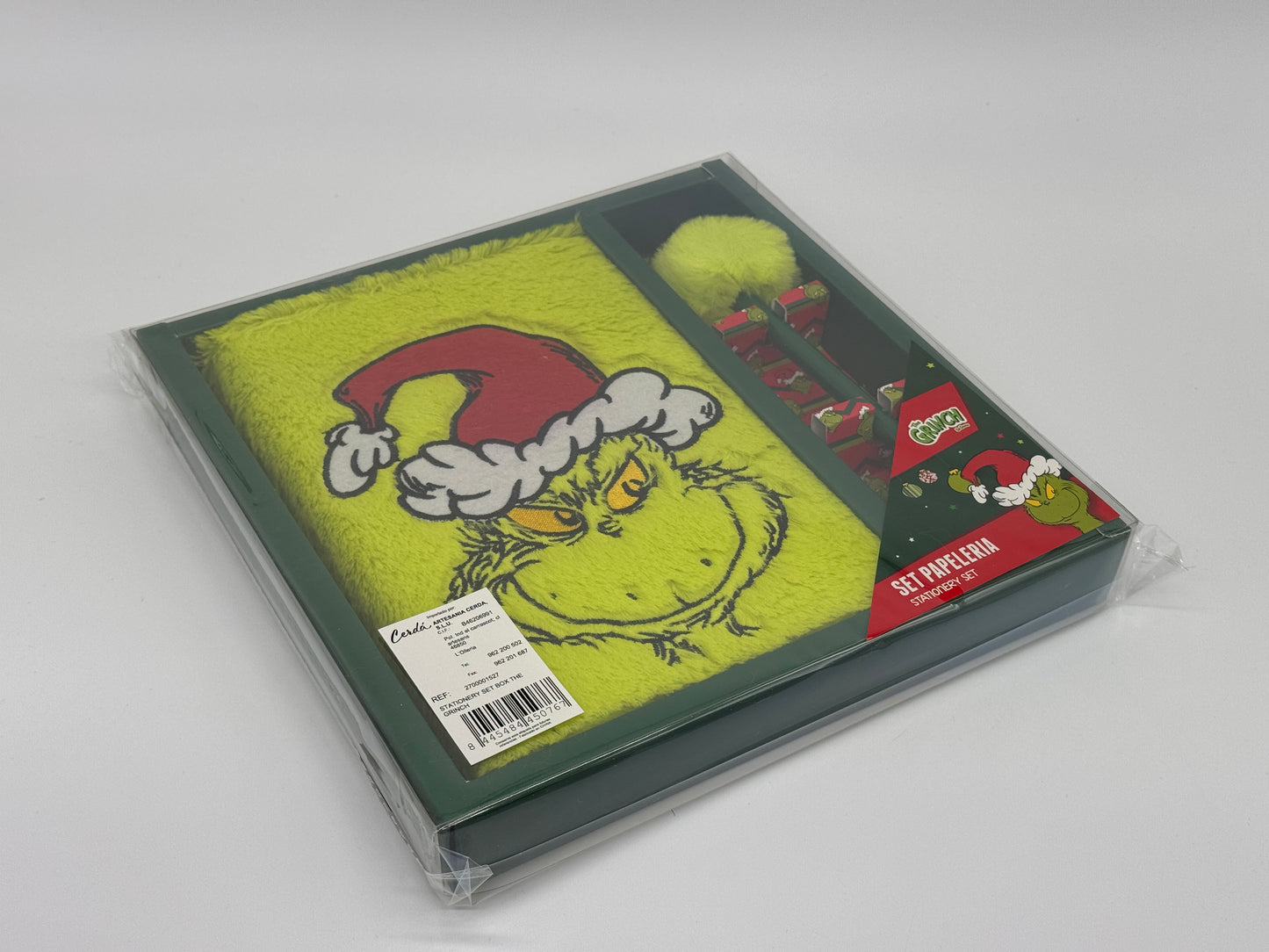 The Grinch "Grinch Schreibset" Notizbuch und Stift in Grinch Plüsch (2024)