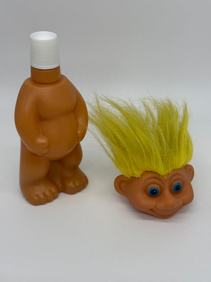 Die Trolls "Badezusatz" Vintage Zaubertroll gelb Glückstroll 90er Jahre (volle Flasche)