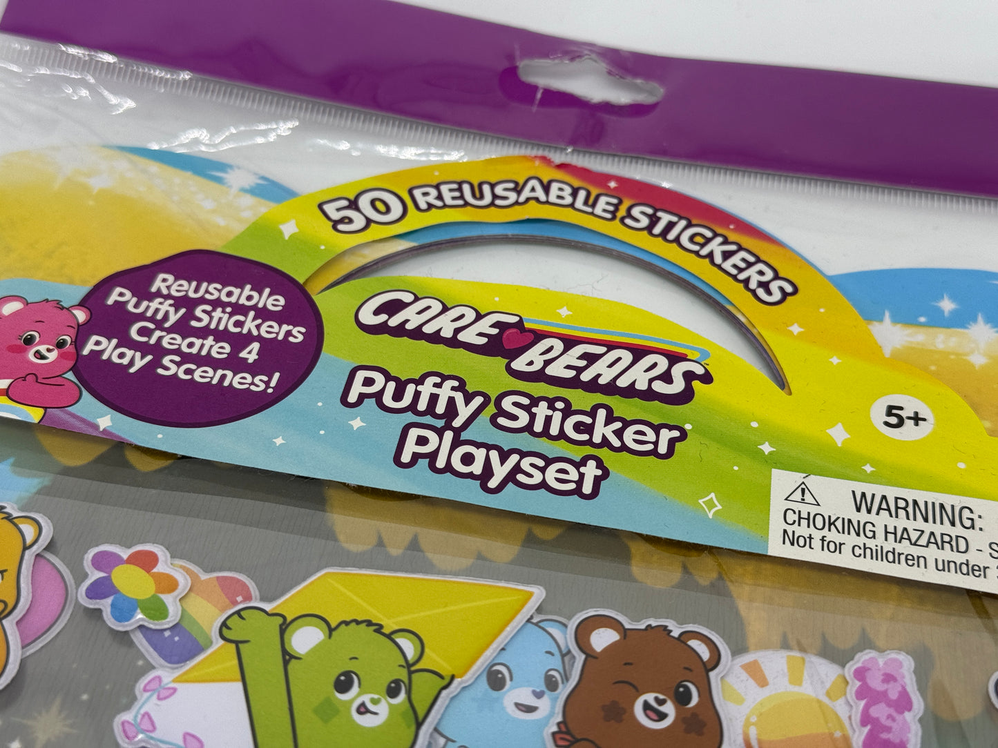 Care Bears "50 Puffy Sticker 3D" wiederverwendbar, Glücksbärchis Puffy Sticker Playset (2024)