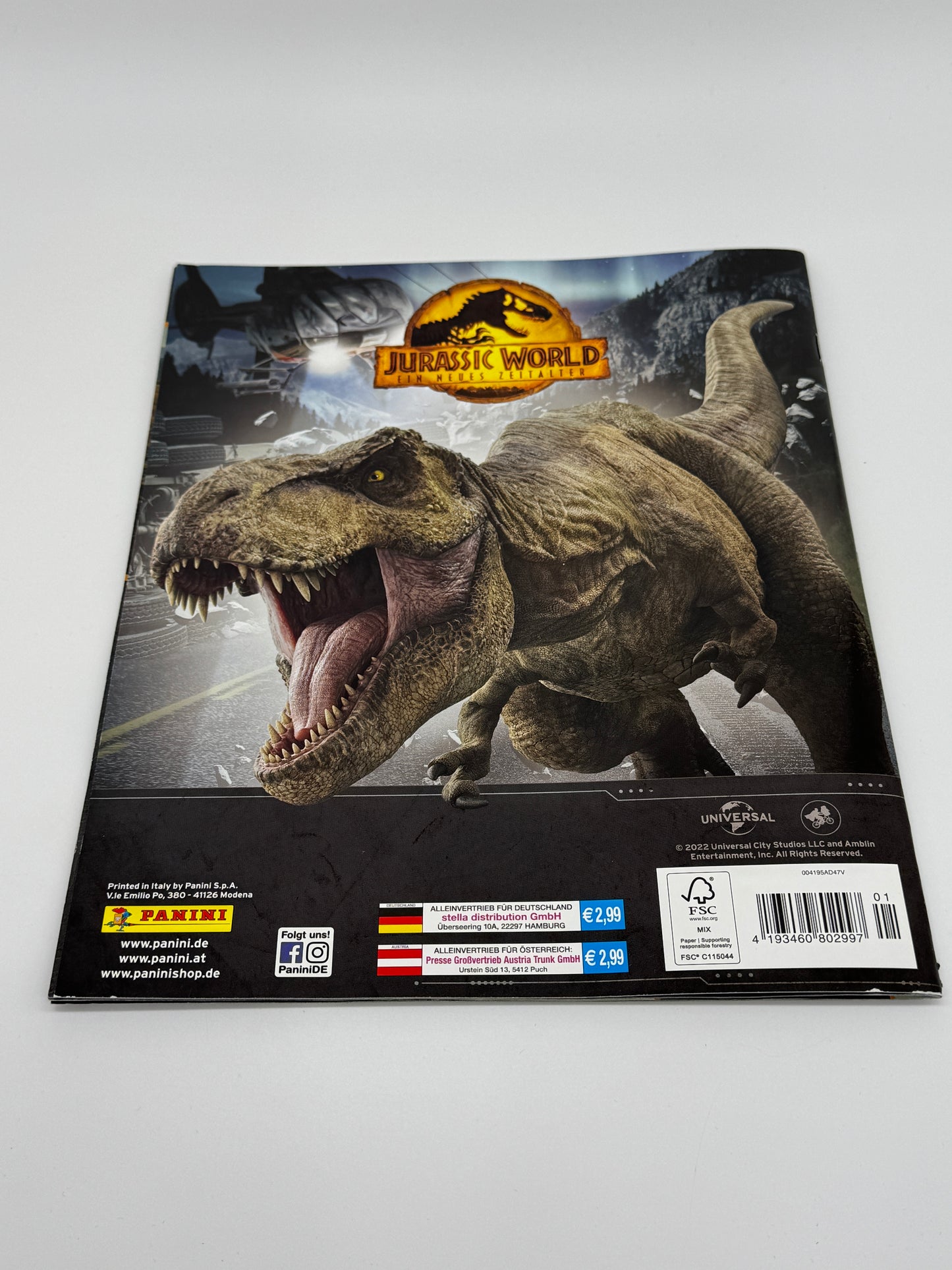 Jurassic World Dominion "Stickeralbum Softcover" Ein neues Zeitalter Panini