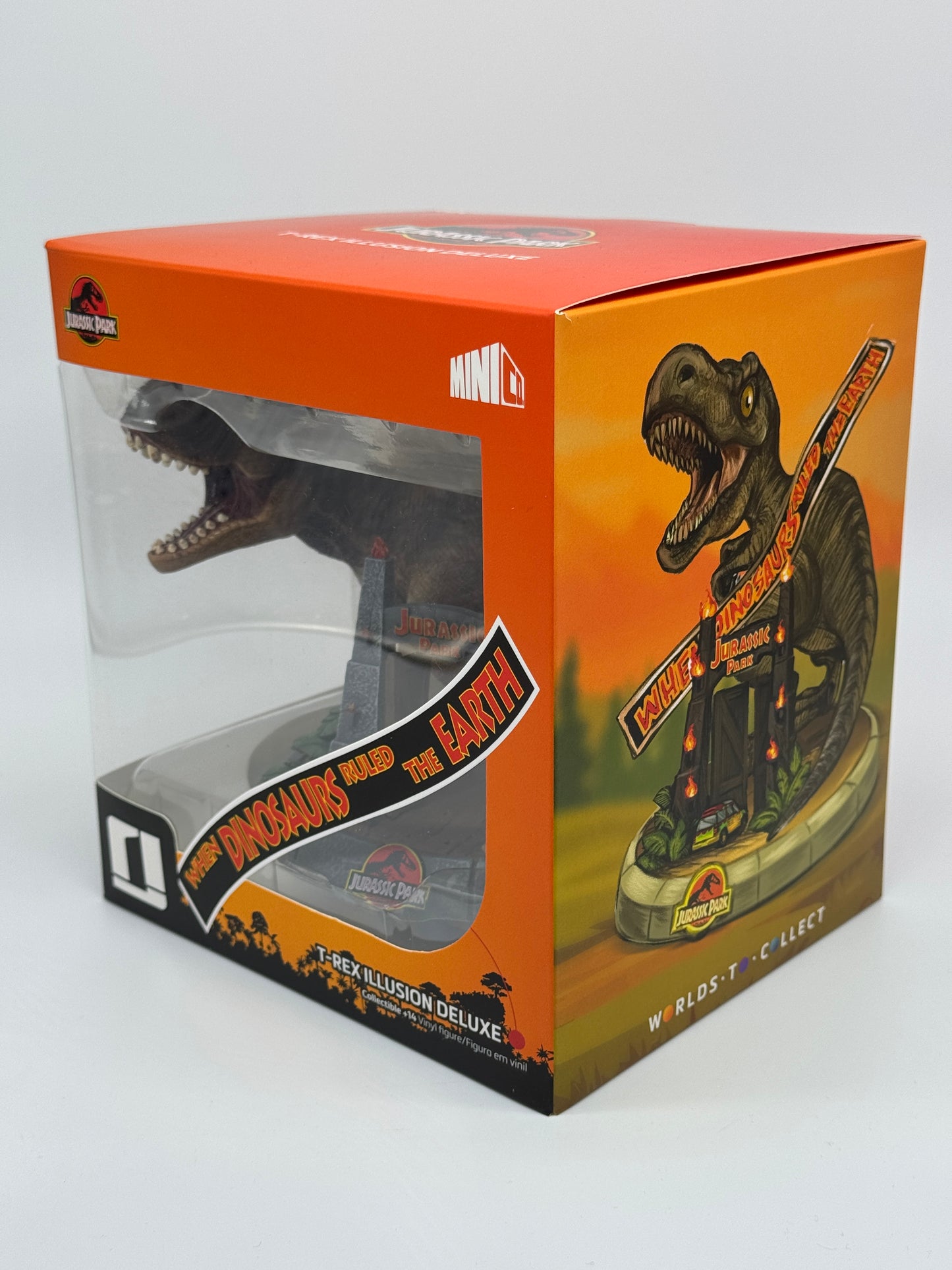 Jurassic Park "T-Rex Park Gate" Mini Co. PVC Figur T-Rex Illusion Deluxe 15 cm (2024)