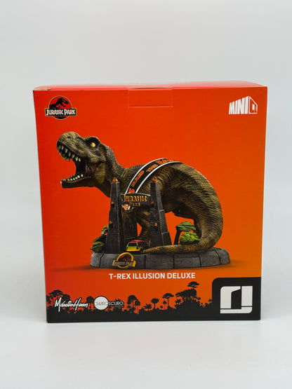 Jurassic Park "T-Rex Park Gate" Mini Co. PVC Figur T-Rex Illusion Deluxe 15 cm (2024)