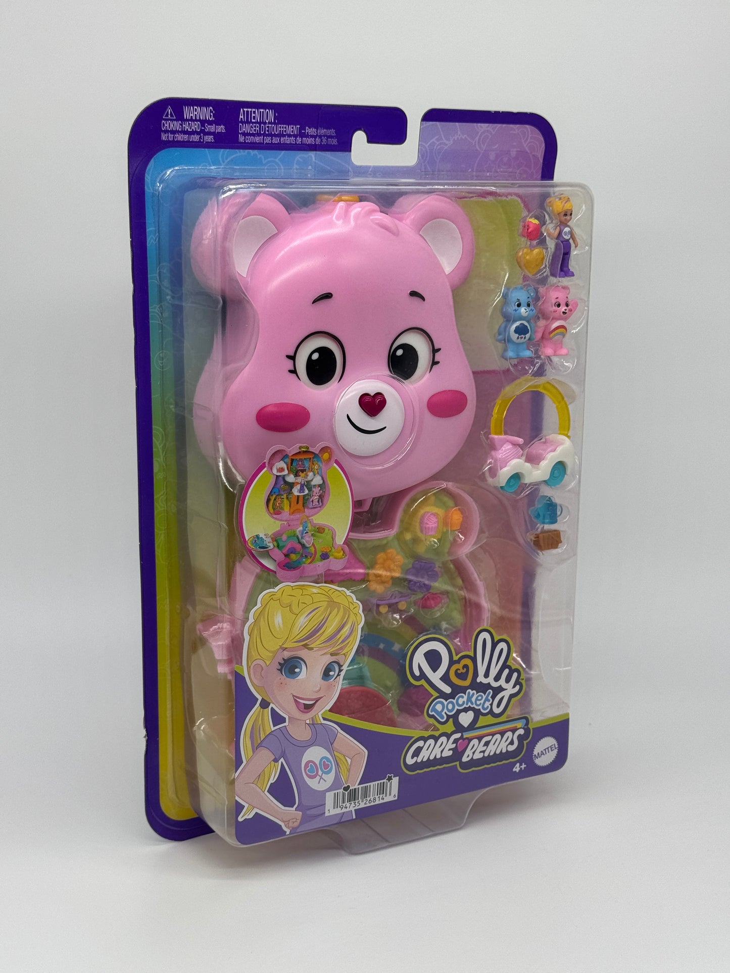 Polly Pocket "Die Glücksbärchi Care Bears" mit Wolkenfahrzeug, Grumpy und Hurrabärchi (2024)