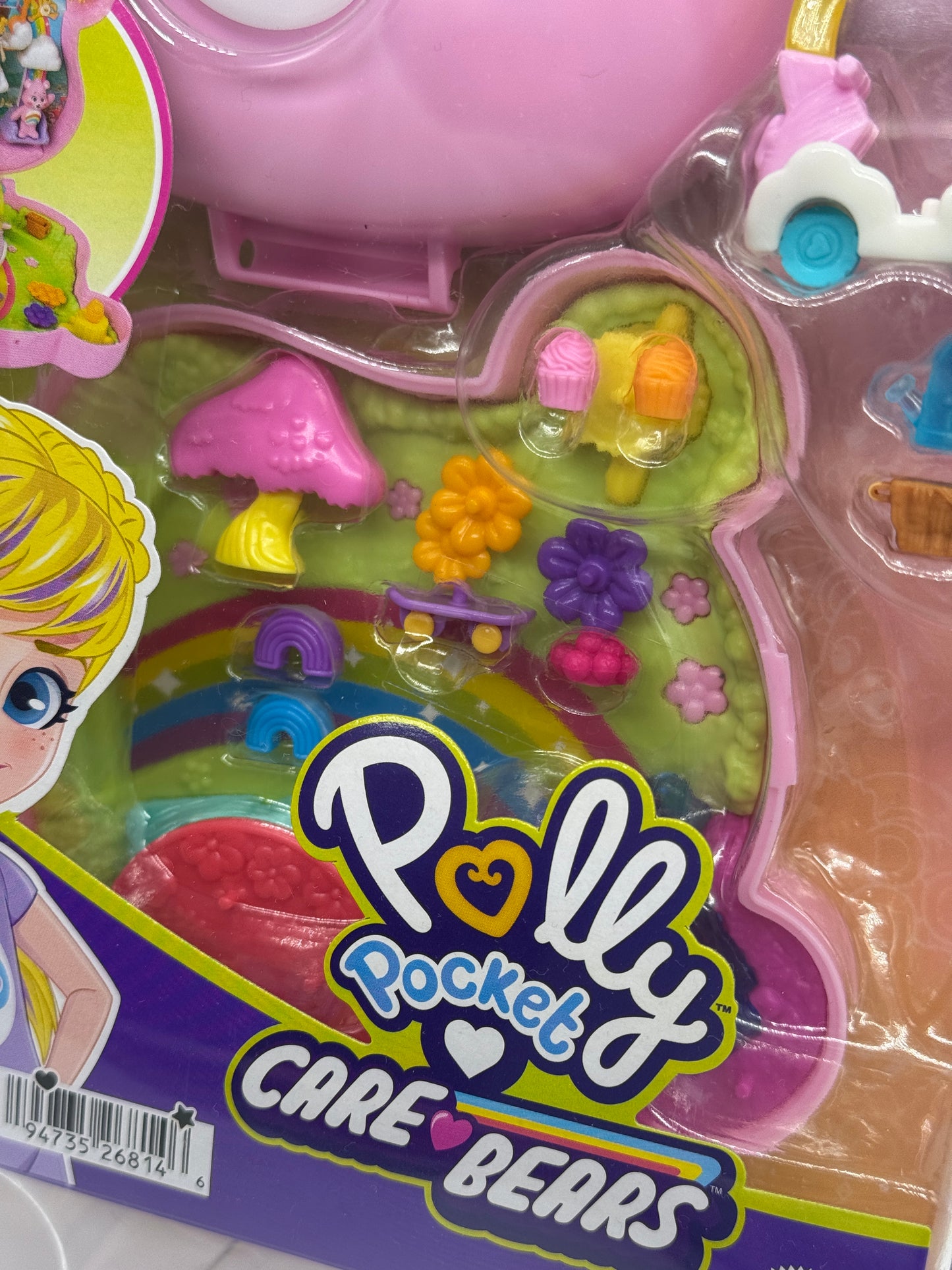 Polly Pocket "Die Glücksbärchi Care Bears" mit Wolkenfahrzeug, Grumpy und Hurrabärchi (2024)