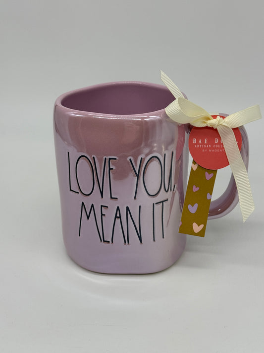 Rae Dunn Tasse "Love You, Mean it" Valentinstag Kaffeebecher -213- Artisan Collection by Magenta