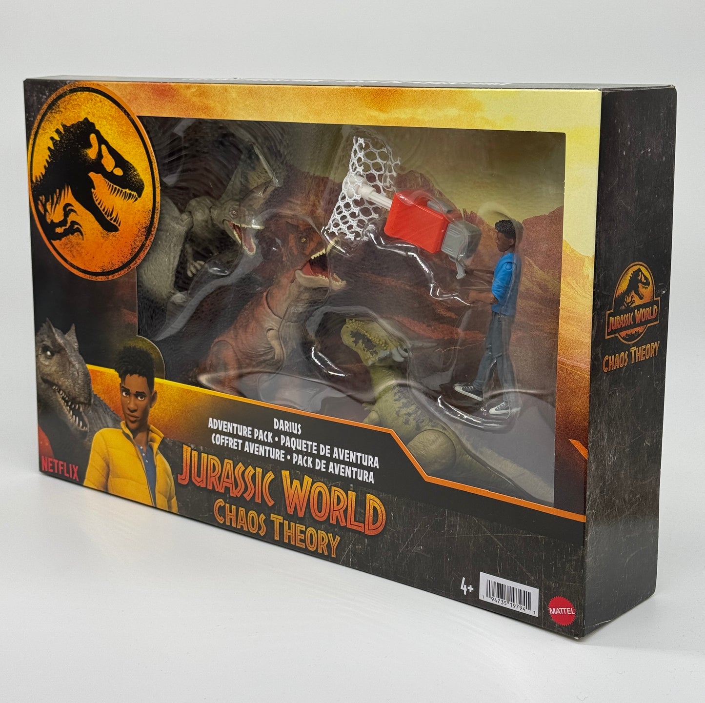 Jurassic World "Darius Adventure Pack" Chaos Theory Spielset mit drei Dinos und Figur (2023)