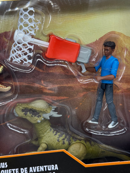 Jurassic World "Darius Adventure Pack" Chaos Theory Spielset mit drei Dinos und Figur (2023)