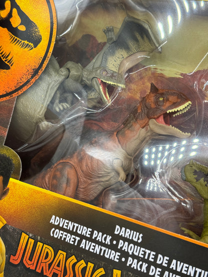 Jurassic World "Darius Adventure Pack" Chaos Theory Spielset mit drei Dinos und Figur (2023)