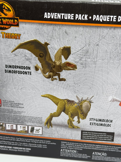 Jurassic World "Darius Adventure Pack" Chaos Theory Spielset mit drei Dinos und Figur (2023)