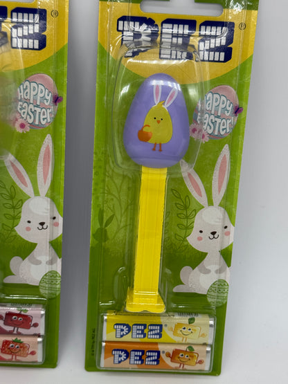 PEZ Set "Frohe Ostern 2025" Grauer Hase, Brauner Hase, Küken und Osterei (2025)