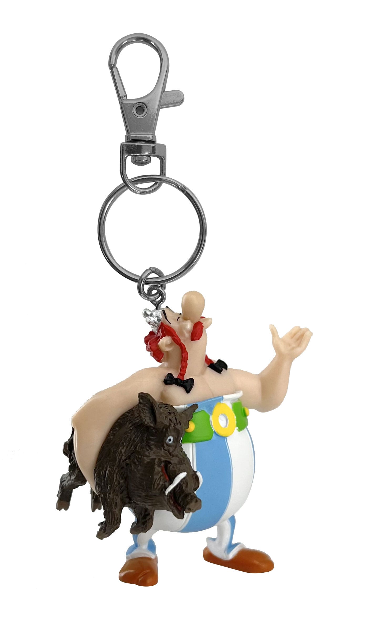 Asterix & Obelix "Obelix mit Wildschwein" 14cm Schlüsselanhänger / Keychain (Plastoy)