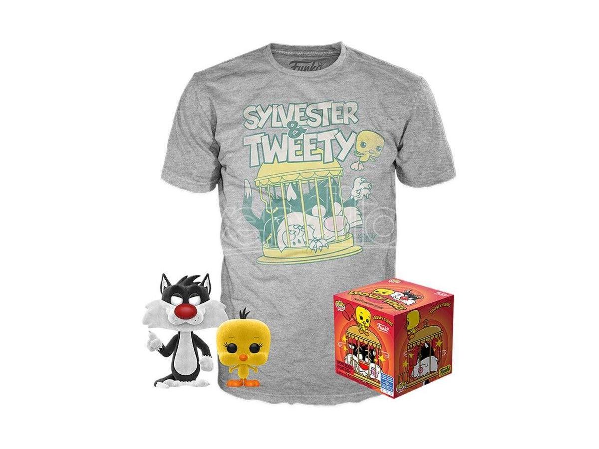 Funko Pop Tees - Looney Tunes Sylvester & Tweety - T-Shirt (S) & exklusive Figur