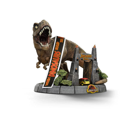 Jurassic Park "T-Rex Park Gate" Mini Co. PVC Figur T-Rex Illusion Deluxe 15 cm (2024)